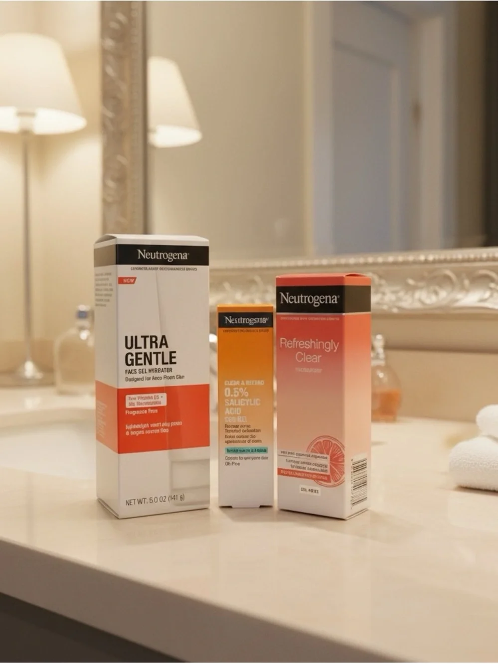 Neutrogena Gel Hydrator, Moisturizer And Clear & Defend Salicylic Acid NIP